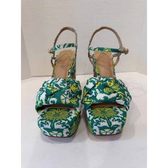 NWT Antonio Melani Mya Royal Palm Print Braided Platform Dress Sandals Sz 9.5M - Picture 5 of 13